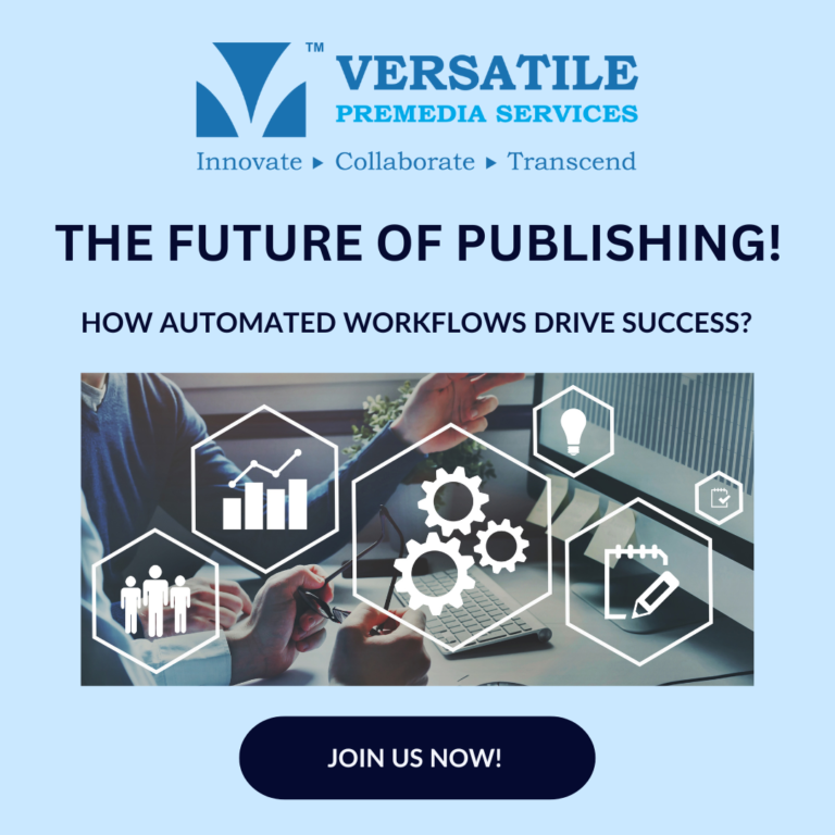 Graphic showing automated publishing workflows in action.